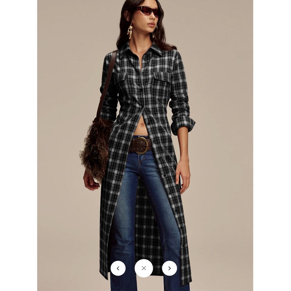 Copied - NWT Commense Plaid Button Front Shirt Dress Sz M